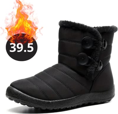 Bovista Snowboots - Sneeuwschoenen - Sneeuwboots - Dames - Wintersport - Ski - Skischoenen - Zwart - 39.5 - Knopen