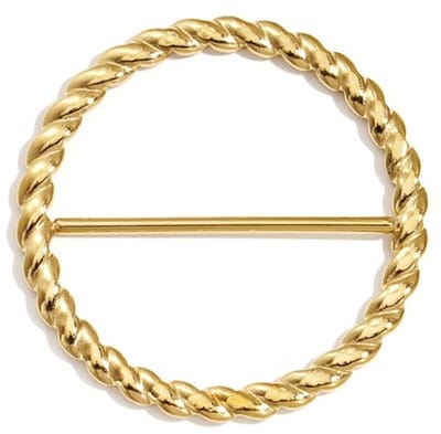 Sjaal Buttum- goudkleurig -rond -stanless steel- nieuw