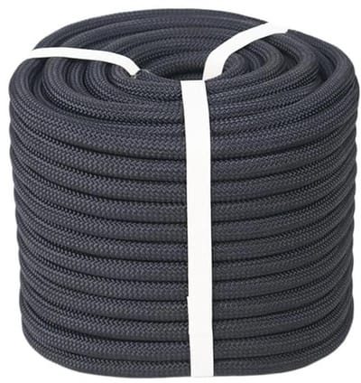 Dubbelgevlochten polyester touw (1/2 "x 100 ft) - sterk trektouw voor boomverzorging, tuigage, klimmen en marine gebruik - zwart