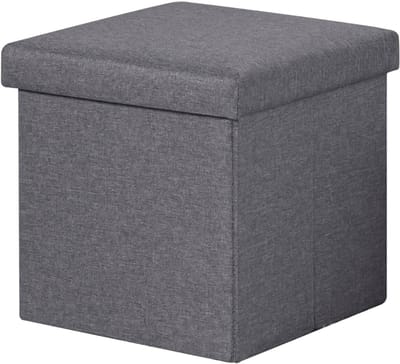 HEZIVO® Opbergpoef - Poef met Opbergruimte - Opbergbank - Zitkist - Voetenbank Opbergbox - Grijs