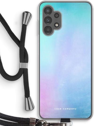 Case Company® - Hoesje met koord geschikt voor Samsung Galaxy A13 4G hoesje met Koord - Mist pastel - Telefoonhoesje met Zwart Koord - Bescherming aan alle Kanten en Over de Schermrand