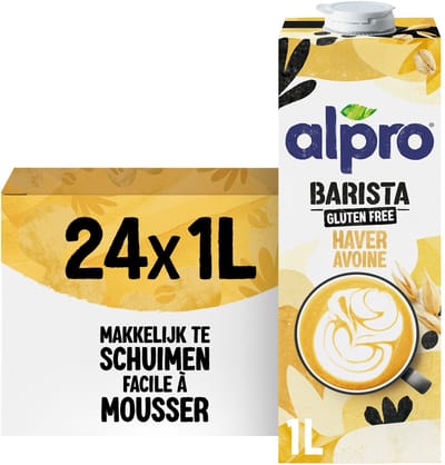 Alpro Barista Haver - Plantaardige Melk - Geschikt voor Koffie - Lactosevrij - 24 x 1L