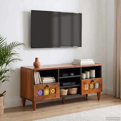 vidaXL - TV - Kast - Walnotenhout - 100 - x - 33 - x - 46 - cm - Massief - Mango - Hout
