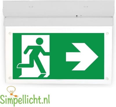 Led opbouw noodverlichting bordje 90 graden kantelbaar