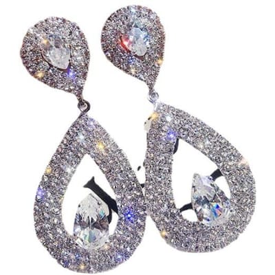 Kledingaccessoires Super Glanzende Diamant Druppeloorbellen Koreaanse Persoonlijkheid Veelzijdige Oorbellen, Oorknopjes
