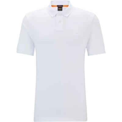 BOSS Orange Passenger Heren Stretch-Katoen Slim-Fit Polo met Logo Patch NOS