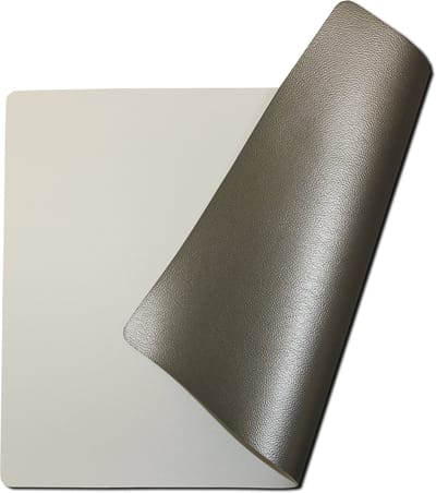 Lunar Placemats Set van 4 – Dubbelzijdig Wit & Zilver – 30x43 cm – Leerlook Kunstleer – Afwasbaar – Onderlegger & Tafeldecoratie