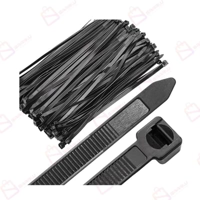 Kabelbinders 3,6x200mm Zwart – 100x Zwarte Kabelbinders – Nylon Tie Wraps – Universeel – Voor Kabels, Tuin & Installatie – tie wraps – kabelbinders – installatie materiaal – zwarte kabelbinders – 33129