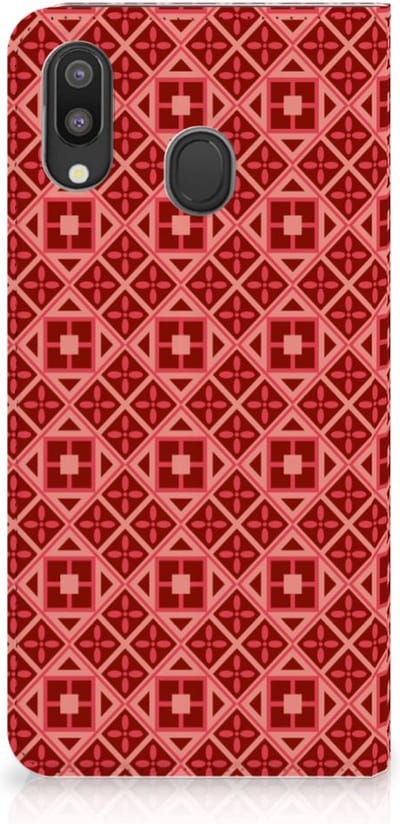 Book Case voor Samsung Galaxy M20 Hoesje met Magneet Batik Rood