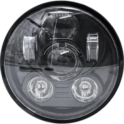Phare LED pour motos, 5-3/4 pouces, 5.75 pouces, avec faisceau haut et bas, lumière blanche ronde de 5.75 pouces noir