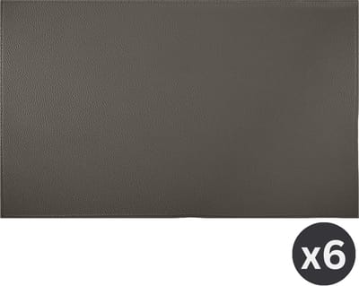 ZICZAC - Placemat TRUDO - SET/6 - Lederlook - 33x45 cm - Rechthoek, grijs