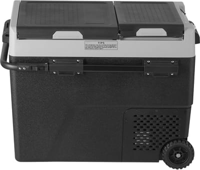 Draagbare autokoelkast van, 58 l / 61,5 QT, dubbele zone. Instelbaar van -20 °C tot 20 °C. Compressorkoeler voor thuis, buiten, kamperen, camper, auto.
