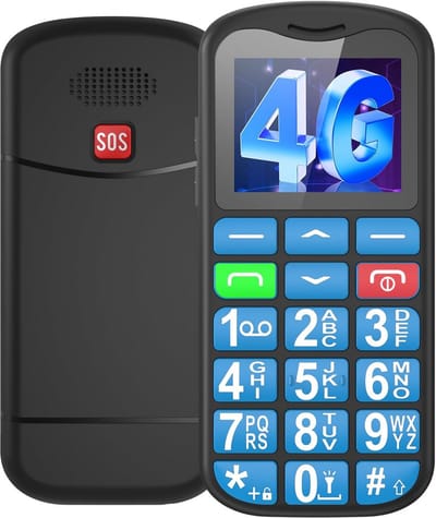 4G Senioren Mobiele Telefoon met Grote Toetsen, Laadstation en SOS-knop