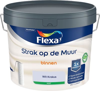 Flexa - Strak Op De Muur Binnen Mat - Wit Krokus - Mengverf - 10 L