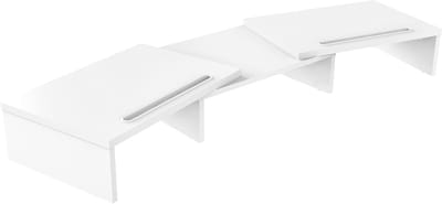Unyqoos ® Verstelbare en Draaibare Houten Monitorstandaard met Smartphone Sleuf voor Optimale Werkruimte