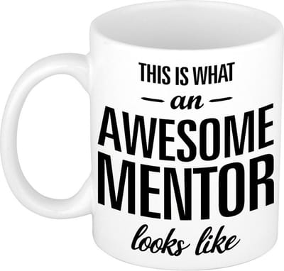 Bellatio Decorations koffie mok - This is what an awesome mentor looks like tekst - cadeau - beker - 300 ml - juffen / meester dag kado