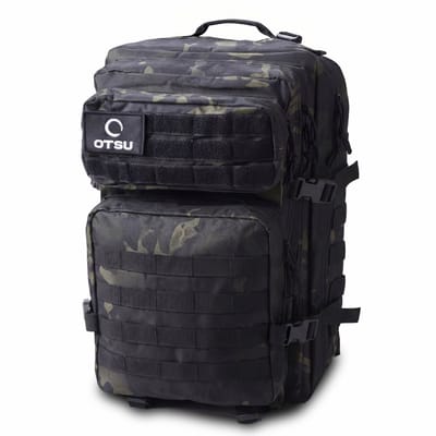 Expedition | Donkere camouflage tactische rugzak van 40 liter met patchpaneel