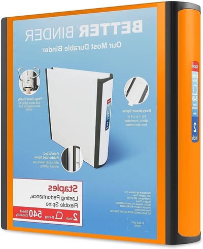 Ringbandmap - Ordner Binder - Documenten Organiseren - D-ringen 25% meer inhoud - 2 Inch - Oranje
