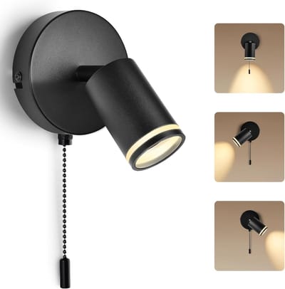 Wandlamp Binnen met Snoer - Wandlamp met Stekker voor Binnen - met Dimbare Schakelaar - Industrieel en Vintage - Slaapkamer Bedlampje