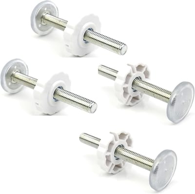 Veiligheidshekken voor Kinderen en Huisdieren - 4 Stuks Spindle Bolts en Verlengstukken (Wit, 10 cm)