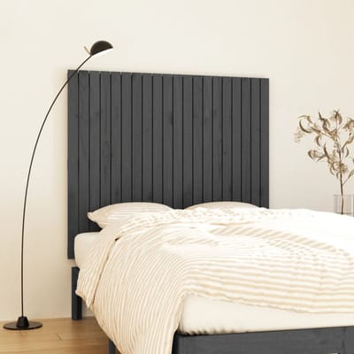 vidaXL - Wandhoofdbord - 127,5x3x110 - cm - massief - grenenhout - grijs