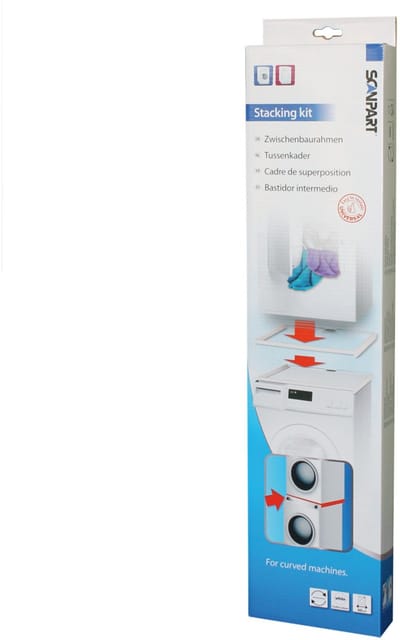 Scanpart tussenstuk voor wasmachine en droger - Geschikt voor AEG Bosch LG Miele Samsung Siemens Zanussi Whirlpool - Stapelkit - Compacte verpakking - Universeel