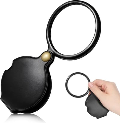 Pocket Magnifier 20-Way Mini Vergrootglas met Draaifunctie, Opvouwbare Loep voor Lezen, Boeken, Kranten en Handwerken, Zwart