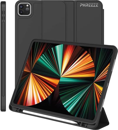 Hoes geschikt voor iPad Pro 11 inch 2024 (7e generatie) - Hoes geschikt voor iPad Pro met Pencil Vak - Draaibare Tri Fold Hoesje geschikt voor iPad Pro 7 11-inch met M4 Chip Case - Donker Blauw