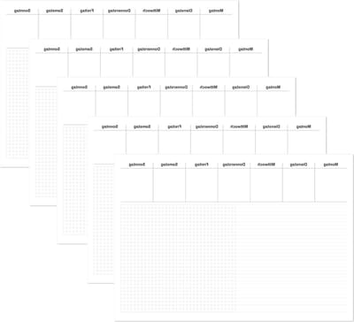 Bureaulegger 600 x 420 mm - 5 stuks - 30 vel per stuk - 7 weekdagvelden - gelinieerd en geruit