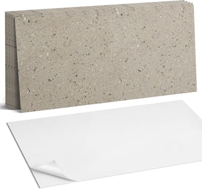 Coloray Plaktegels - Steentextuur met deeltjes Wandtegel Zelfklevend - 60 cm x 30 cm - Grijs Plaktegels - 6 stuks - Rechthoek PVC Tegels - Plaktegels Keuken - Zelfklevende Vloertegels Badkamer - Vinyltegels Vloer Zelfklevend - Zelfklevende Wandtegels
