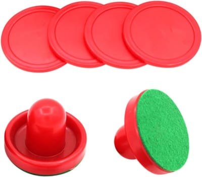 Airhockey Set - Tafelspel Onderdelen - Familiespel Spelen - Hars Materiaal - 76mm - Rood