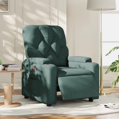 vidaXL - Fauteuil - verstelbaar - elektrisch - stof - donkergroen