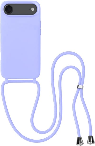 Hoes Geschikt voor iPhone Air Hoesje Met Koord - Telefoonhoesje Geschikt voor iPhone Air Backcover Met Afneembaar Koord - Lila