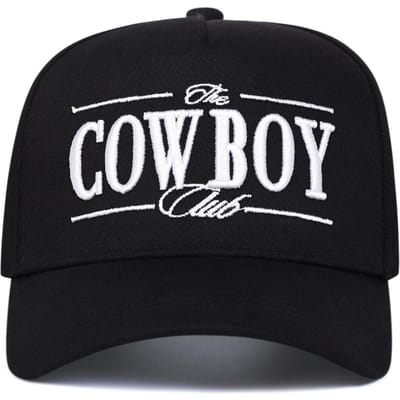 Unisex The Cowboy Club Borduur Baseballpetten Lente Herfst Buiten Verstelbaar Casual Petten Zonbescherming Pet Sportpet zwart