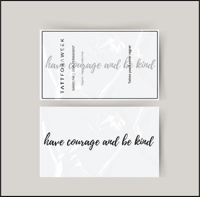 Tijdelijke tattoo have courage and be kind | Neptattoo volwassenen | Tijdelijke tattoo voor volwassenen | Temporary tattoo | Plaktattoos voor volwassenen | Neptattoos | Probeer zorgeloos een tattoo | tattforaweek