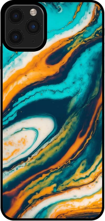Smartphonica Telefoonhoesje voor iPhone 11 Pro Max marmer look - backcover marmer hoesje - Groen geschikt voor iPhone 11 Pro Max