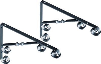 2x Zwarte stalen plankdragers/planksteunen Jutta 18 x 13 cm tot 30 kg - 180 x 130 mm - Opbergsysteem - Kledingkast/voorraadkast plankdragers/consoles