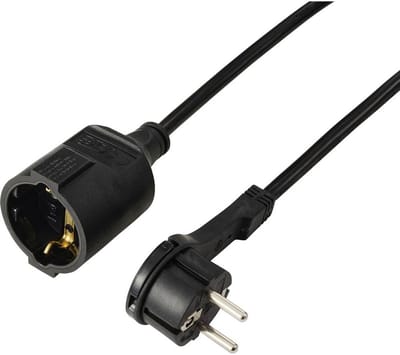 Sygonix SY-7165294 Stroom Verlengkabel 16 A Zwart 3.00 m H05VV-F 3G 1,5 mm²
