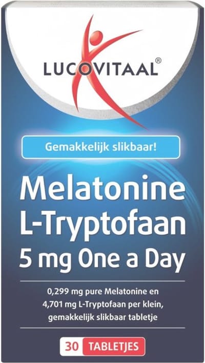 Lucovitaal Melatonine L-Tryptofaan 5mg One a Day Voedingssupplement - 30 tabletten