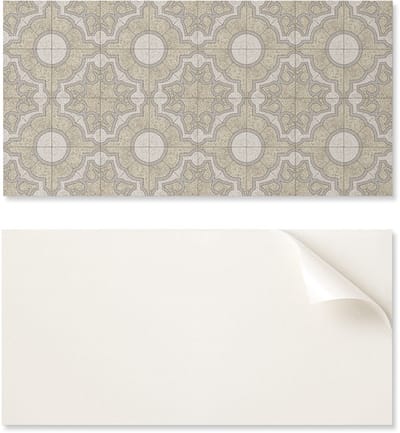 Zelfklevend vinylpaneel met print voor de woonkamer, 100x50 cm, mozaïekpatroon met cirkels.