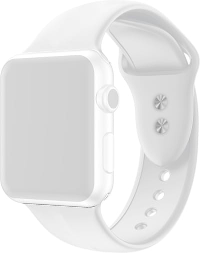 By Qubix - Geschikt voor Apple Watch bandje - Siliconen sportbandje - Wit - Dubbele druksluiting - Geschikt voor Apple Watch 38mm / 40mm / 41mm / 42mm - siliconen sport bandje - smartwatchbandje