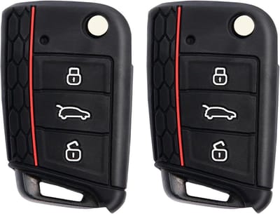 Beschermende Sleutelhoes voor Auto, Set van 2, Geschikt voor VW Golf 7, Polo, Tiguan en Skoda, Duurzaam en Stijlvol Ontwerp