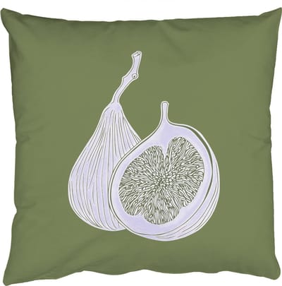 Sierkussens - Kussentjes Woonkamer - 50x50 cm - Vijgen - Minimalistisch - Getekend - Mosgroen