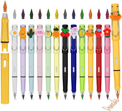 Dailygoody - Inktloos Potlood - Herbruikbaar - Kleur en Functie - Perfect voor Studenten en Thuiswerkers - 12 Verwisselbare Punten - Duurzaam Schrijfg...