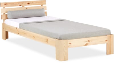 Homestyle4u Eenpersoonsbed - 90x200 cm - Houten bed - Natuur