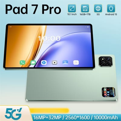 Nieuwe Global Versie Pad 7 Pro Originele Tabletten 10.1inch Android 15 Tab 5G Dual Sim 10000mAh WIFI Tablet kinderen Kids Tab PC
