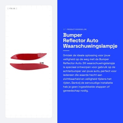 Dailygoods - Bumper Reflector Auto - Waarschuwingslampje - Eenvoudig te installeren - Achterbumper - Auto accessoire - Betrouwbaar en duurzaam - Voor...