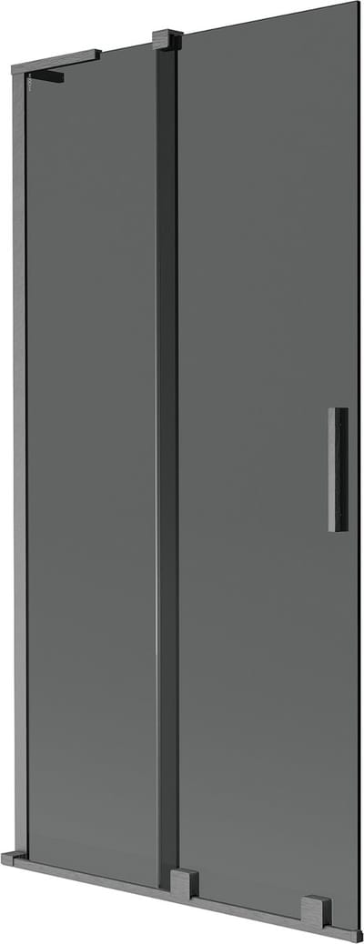 Mexen Velar L badwandbescherming 2-delige schuifuitvoering 90 x 150 , grafiet, geborsteld pistoolgrijs - 896-090-003-41-66