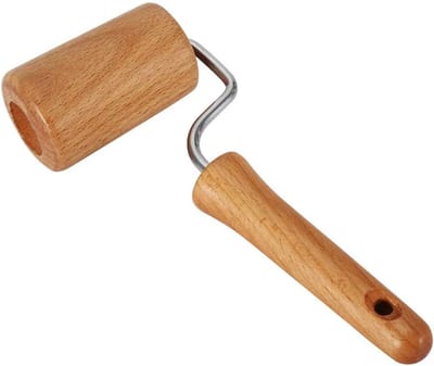 Deegroller - Deegroller met antiaanbaklaag - Bakcilinder - Keukengereedschap - Hout - 19x7x4cm - Geschikt voor het maken van koekjes, pizza's, knoedels, gebak en kaastaarten - Natuurlijke houtkleur