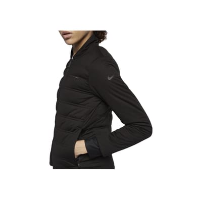 Nike Effen Kleur Logo Print Ritsjas Dames jassen Zwart 930231-010 S black
